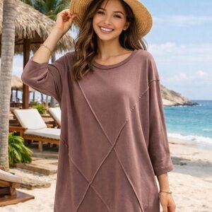 Love Riche Taupe Casusl Mini Dress